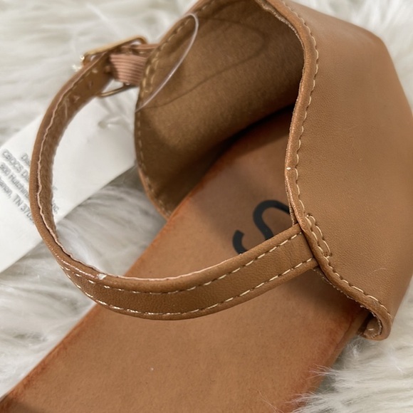 SR2 Huarache Flat Peep Toe Sandals Ankle Strap Brown Size 8 - Picture 3 of 11